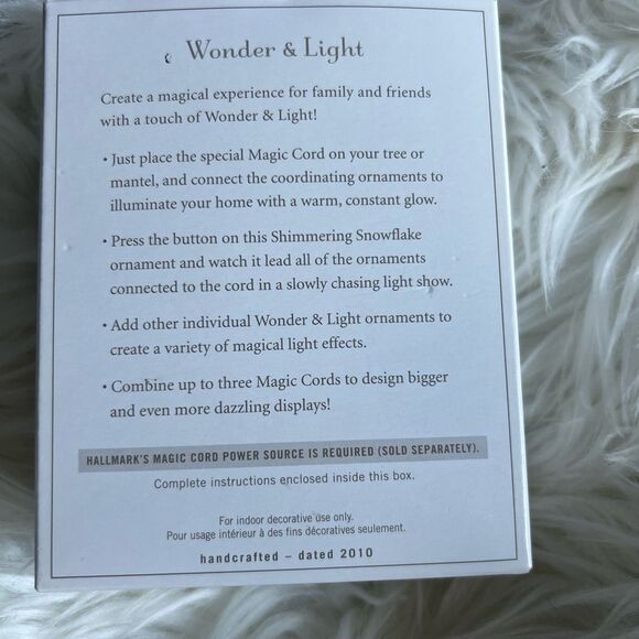 Hallmark Wonder & Light Christmas ornament Glowing Snowflake Starter Set NIB - Picture 2 of 3